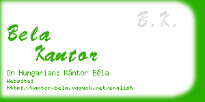 bela kantor business card